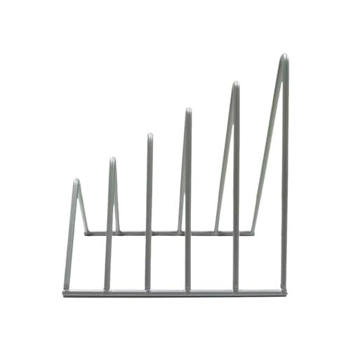 File Rack File Folder Sorter Non Skid Desk Triangle Bookshelf Bookend Organizer for Recipe Office Letter Trays(Gris)