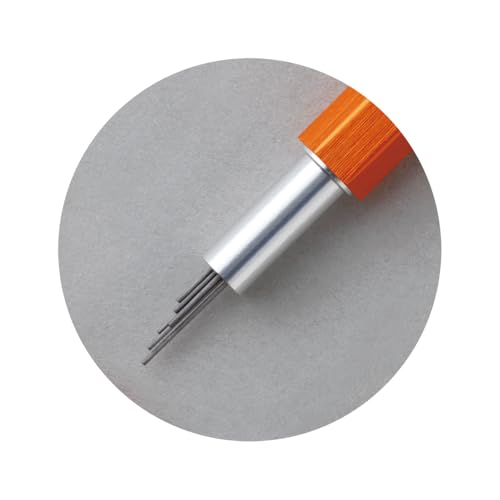Rodia cf9357 Mechanical Pencil Script Lead Case Refill Set 0.5mm Aluminum Body Anodized Orange