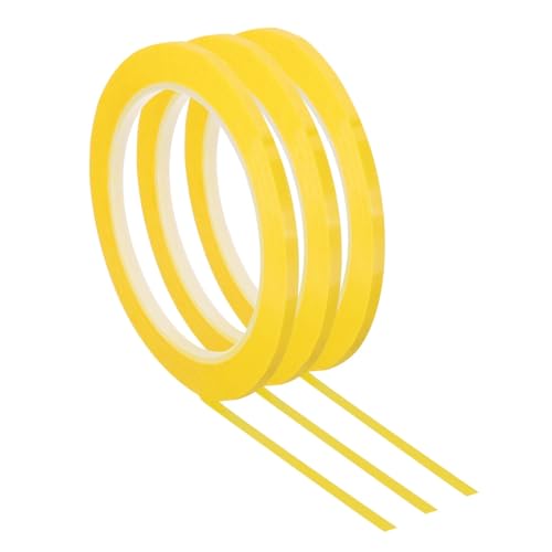 Whiteboard Pinstripe Tape 10roll 66m Whiteboard Tape Art Dry Erase Board Pinstripe Thin for Graphic Chart Grid Drafting Electrical Marking(Dark Yellow,10PCS_2.5MM)