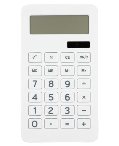 JAM PAPER Desktop Calculator - 10 Digit LCD Display - 3 3/4 x 6 3/4 Inches - White - Bulk 10/Pack