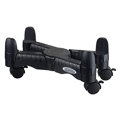 Kantek Mobile CPU Stand with Adjustable Width and Locking Casters, 16-Inch Wide x 7-Inch Deep x 4.8-Inch High (CS200B),Black