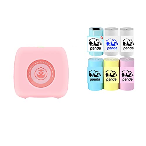 MKJGGII Mini Printer Portable Thermal Printer Photo Lable Printing Pocket Printer(Luck-Pink add 6Color)