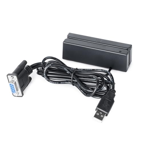 Msr100 RS232 Magnetic Card Reader, Mini 3 Tracks Hi/Lo Data Collector, Msr Stripe Programmable for POS Machine, Access Control, ID Verify