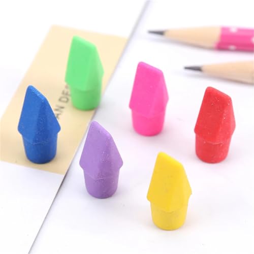 Pencil Top Eraser Caps 300 PCS Erasers Pencil Top Eraser Caps Chisel Shape Toppers Student Painting Correction Supplies Stationery