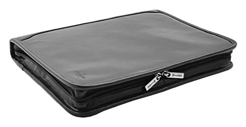 Real Leather Folio Underarm Bag Black Ring Binder A4 Pad Portfolio Organiser - Arturo