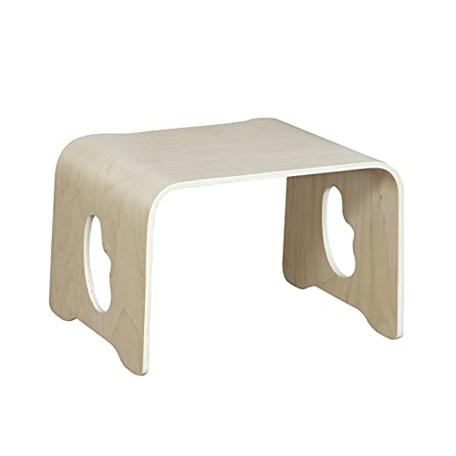 RRI Goods 18" W Floor Table, Portable Lap Desk for Kids, Wooden Activity Bed Table, Natural