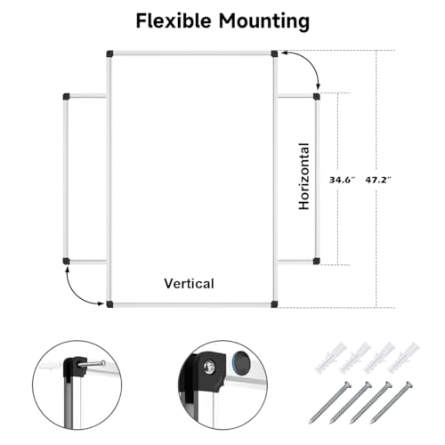 XBoard Magnetic Whiteboard 48 x 36, White Board 4 x 3, Dry Erase Board with Detachable Marker Tray