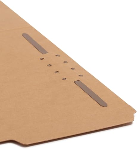 Smead Kraft Fastener File Folders with Prongs, 3 Tab Letter Size