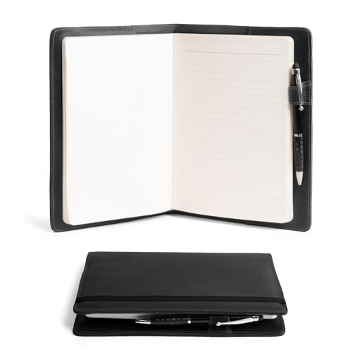 Hide & Drink, Case for Hardcover Leuchtturm A5 (5.75 x 8.25 in.) Notebook, Protective Cover for Journal, Personal Planner, Full Grain Leather, Handmade Writing Accessory (Charcoal Black, A5)