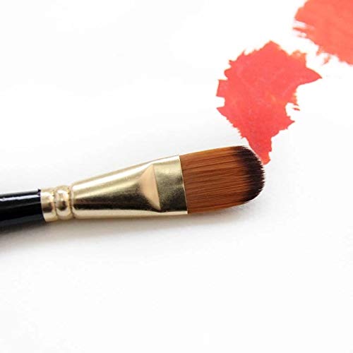 HBJWOV Artist Paint Brush Set 5Pcs Nylon Hair Wood Black Handle Watercolor Acrylic Oil Brush Painting Art Supplies(D)