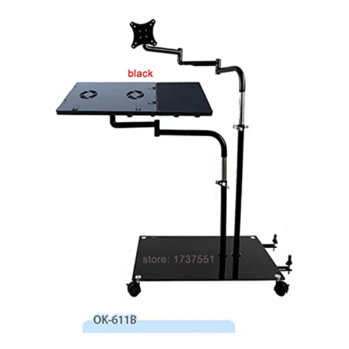 GAZOGJ OK610 OK611 Bedside Moving Laptop Stand Adjustable Sofa Computer Monitor Holder Mount +Keyboard Holder Rotating Laptop Table,Dl-ok610w
