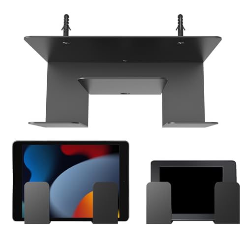 Kfwfuaee Metal Wall Mounted Storage Rack for Laptops and Tablets 2 Layer Metal Wall Shelf Holds Devices Up to 4 cm