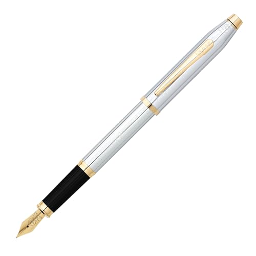 Cross Century II Medalist Gold Plated Medium Nib Fountain Pen, Black Ink