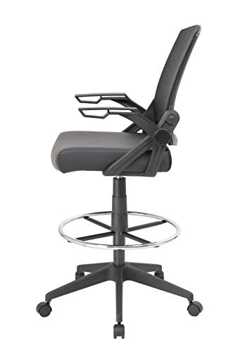 Boss Office Products Drafting Stool with, Black