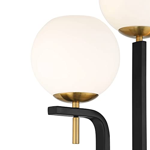 Possini Euro Design Acadia 71" Tall Black and Warm Gold 3-Light Floor Lamp