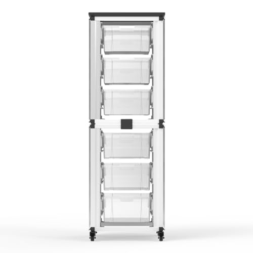 LUXOR MBS-STR-12-6L Modular Classroom Storage Cabinet - 2 Stacked modules with 6 Large Bins