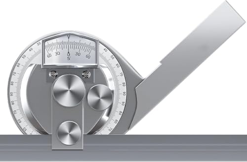 360° Universal Bevel Protractor Angle Finder, Detachable Angle Finder Measuring Ruler, 5' Resolution, with Magnifying Glass, Built-in Fine-Tuning Device, for Angle Measurement