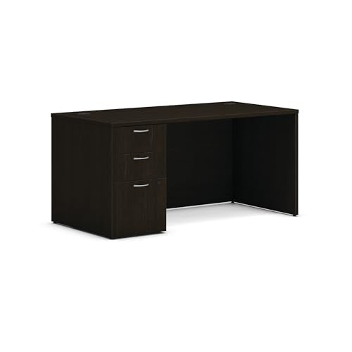 HON MOD Computer Desk, Office Desk with 3 Drawers, Java Oak
