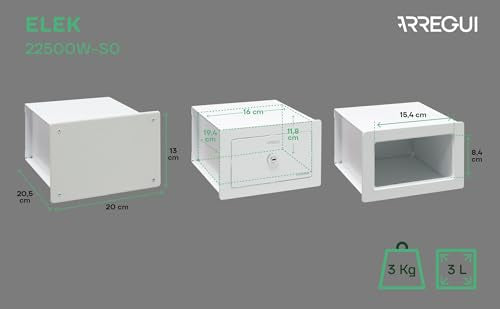 ARREGUI Wall Safe 22500W-S0, 3L, Alloy Steel, Key Lock, Junction Box Lid, 13 x 20 x 21 cm