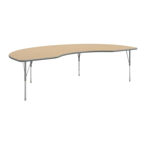 Flash Furniture 96" x 48" Kidney Activity Table, Light NAT, Short Legs