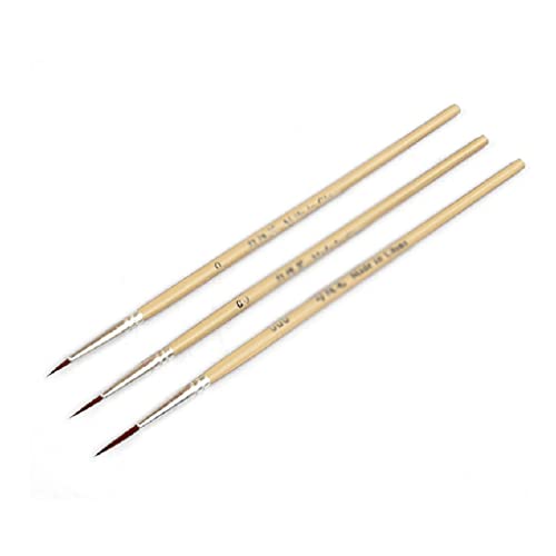 3 Nylon Brush Hook Cable Professional Pointed Brush for Acrylic Water Color Painting (White Starry Sky (2) 6)