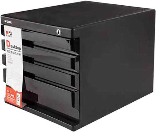 noxozoqm Multi Functional Desk Organizer File Cabinet, 4/5Layer Black with Lock, for Office Furniture Makeup Storage. (Size : 4layer)