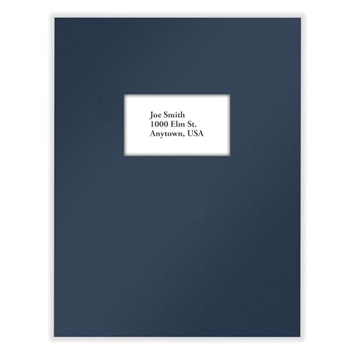 ComplyRight Tax Presentation Report Covers, Two Piece, Single Window, Navy Blue, 8-1/2" x 11", Pack of 100 Cover Sets