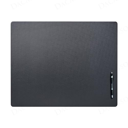 Dacasso 24" x 19" Black Leatherette Luxury Desk Pad Blotter w/Out Side Rails for Writing - Executive Desk Surface Protector & Essential Office Decor