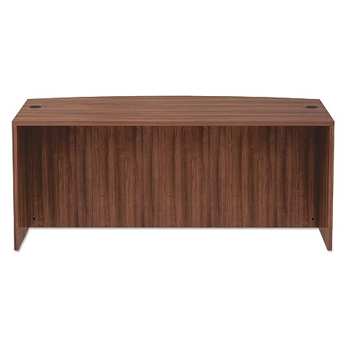 Alera Valencia Series Bow Front Desk Shell, 71" X 41.38" X 29.63", Modern Walnut