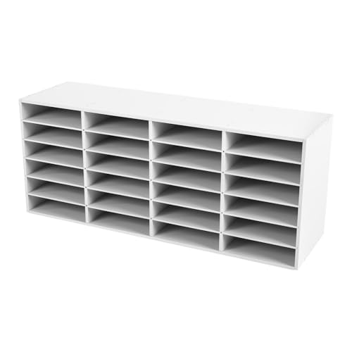 SHIPUNAYE 24-Slot Mail Sorter Organizer with Adjustable Shelves