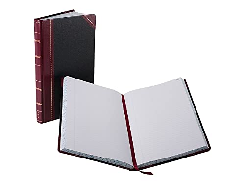 Boorum & Pease 9300R Record/Account Book, Black/Red Cover, 300 Pages, 14 1/8 x 8 5/8