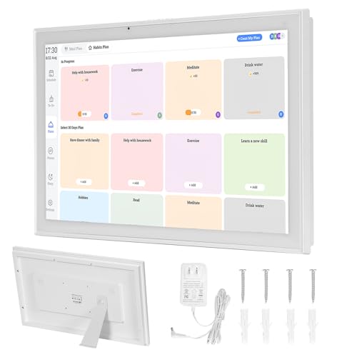 ALINUOYQ Digital Calendar, 21.5Inch Intelligent Family Planner Organizer with Interactive Touchscreen Display, Digital Calendar Wall Touch Screen for Family Meal Planners Support, Wall or Desk Mount