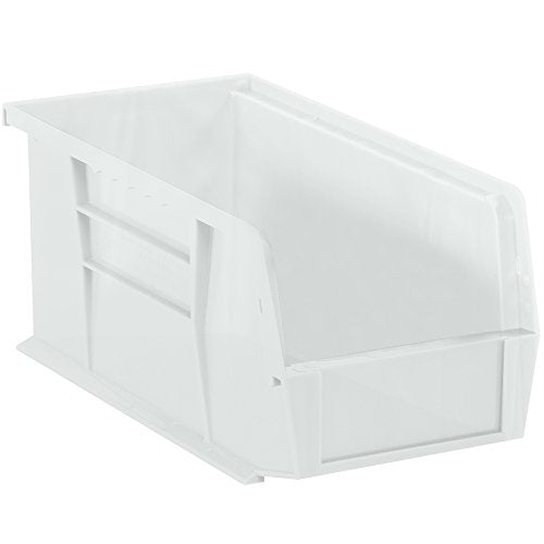 Aviditi Plastic Stack/Hang Storage Bin Containers, 10-7/8 x 5-1/2 x 5 Inches, Clear, Pack of 12, For Organizing Homes, Offices, Garages and Classrooms