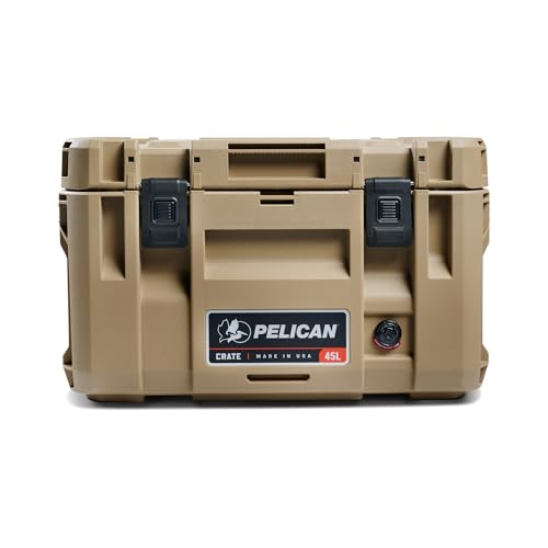 Pelican Crate - 45 Liter Storage Case - Cargo Box, Transport Case, Overland Case (Desert Tan)