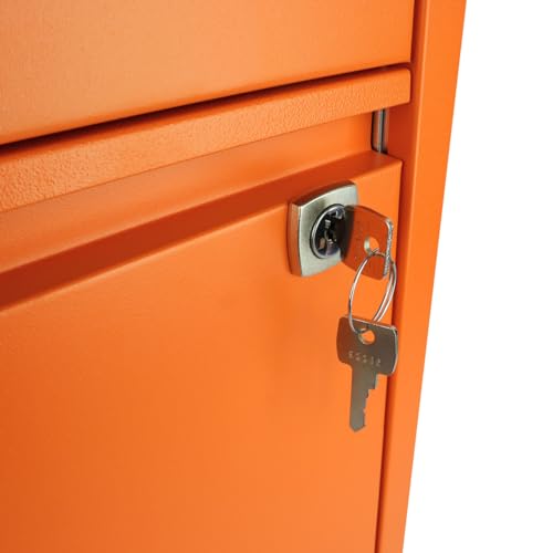 3-Drawer Flush Front Vertical File Cabinet - Orange, by Bisley