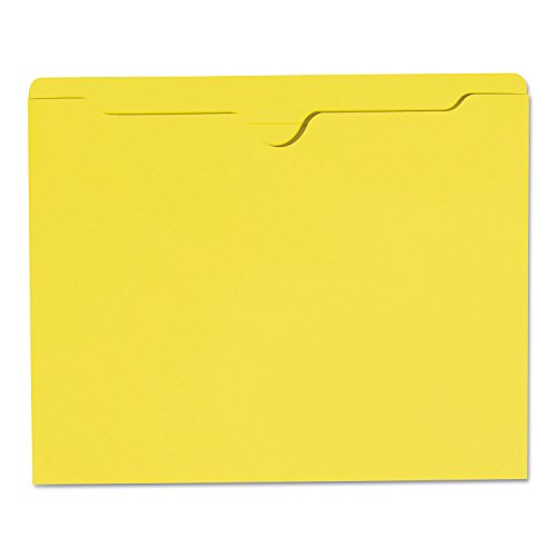 Smead File Jacket, Reinforced Straight-Cut Tab, Flat-No Expansion, Letter Size, Yellow, 100 per Box (75511)
