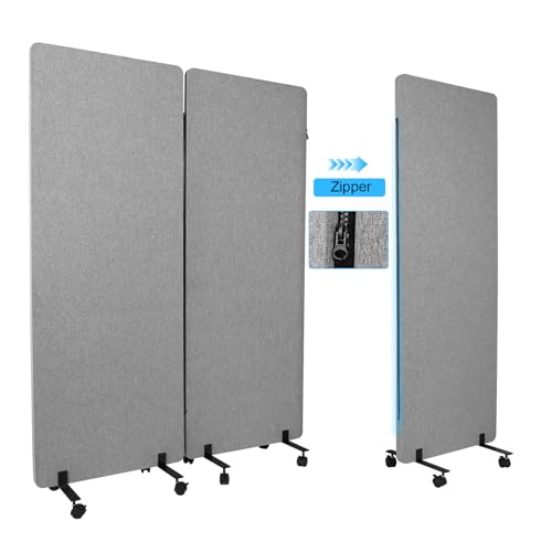 CervidomePro 3 Panels Freestanding Partition Room Dividers Folding Portable Partition Screens Folding Privacy Screens for Office Reception Room Hospital