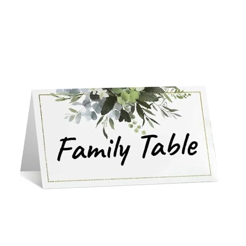 White Blank Tent Place Cards 200pcs Simple Fresh Plant Wedding Seating Number Table Card Name Place Cards Christmas Birthday Party Table Sign In Card