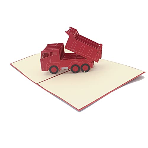 Greeting Cards 3D Laser Cut Handmade Red Truck Paper Invitation Greeting Card Postcard Boys Birthday Party Business Creative Gift Birthday Card (Size : 10pc)