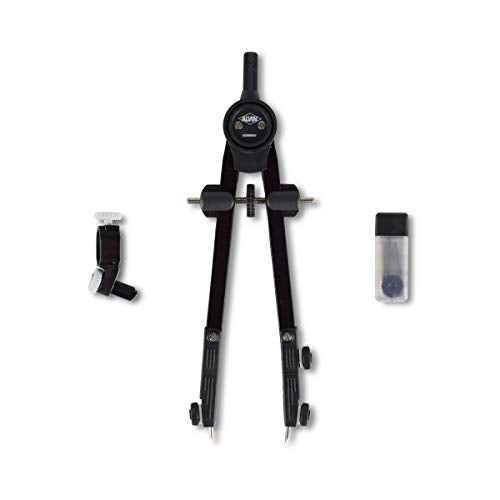 ALVIN 203 Introductory Bow Compass with Universal Adapter, Ideal for Geometry, Drafting, and Engineering, Drawing and Architecture Tool - 6" Inches