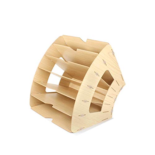 AFPSDLFJDLS File manager- Desktop File Folder Organizer,Fan Shaped File Rack,Mail Magazine Paper Holder, 6 Slot Desk Organizer Space Saving(D)