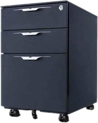 noxozoqm Rolling Vertical File Cabinet with Lock Mobile File Storage Cabinet, Commercial Home Office Vertical A4 File Folder(Black)