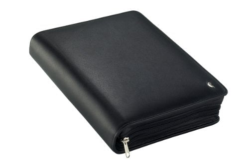 Avery Dennison Chronoplan 50102 refillable Appointment Planner/Organizer/Appointment Calendar Portfolio Made of Premium Nappa Leather (Format A5 (220 x 275 mm) with Zipper, Ring Binder, Without Calendar) Black