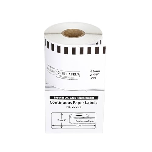 HouseLabels Compatible with Brother DK-2205, Lavender, 2-4/9" x 100'
