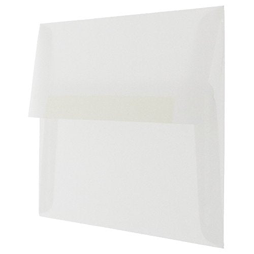 JAM PAPER A9 Translucent Vellum Invitation Envelopes - 5 3/4 x 8 3/4 - Clear - Bulk 250/Box