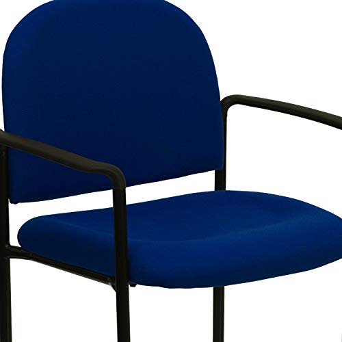 EMMA + OLIVER Navy Fabric Stackable Steel Side Reception Chair
