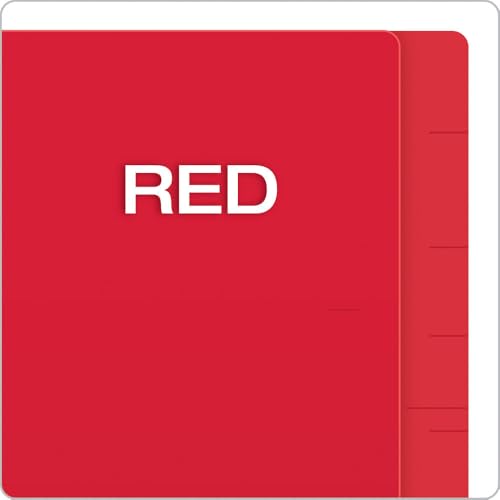 Pendaflex Colour End Tab Folders, Full Tab, Letter, Red, 100/Box