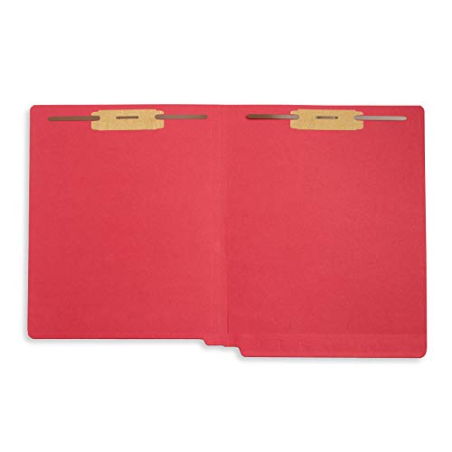 Blue Summit Supplies 100 Red End Tab Fastener File Folders, Letter Size