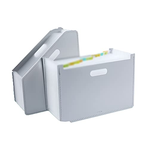 WDBB File Rack File Folder Plastic Expanding Accordion Folders Adjustable File Rack Portable Document Holder Accordion File Sorter for Organization and Storage (Color : Gray)
