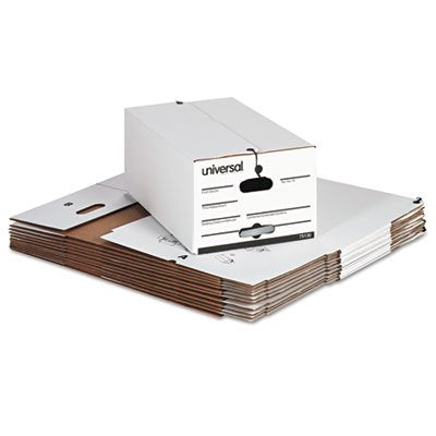 Universal Economy Storage Box with Tie Closure, Legal, Fiberboard, White, 12/Carton (75130)